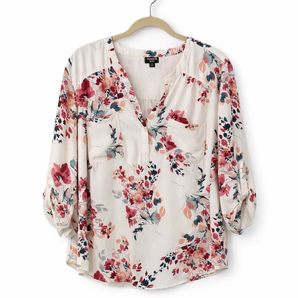 ✨Torrid Harper Blouse Size 3 Floral Pattern Pullover Top 🌸